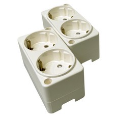 이터칭 노출 콘센트 (핀 타입) 국산 신형, 2개, 크림 아이보리, 9.5cm