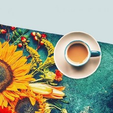 여름 해바라기 꽃밭 노란 꽃 자연 풍경 밝은 분위기 거실 주방 벽면 장식 천 그림, 상세페이지 참조