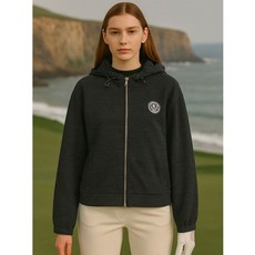 맥케이슨 여성 울 후드 집업 자켓 차콜 MDW3TZ608CHA 1037469, Charcoal/080 1037469