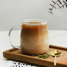 멜로허니 내열유리 머그 감성컵 300ml, 1개, 투명