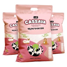 백년애 먼지없는 고양이 카사바 대용량 모래, 혼합입자, 3개, 5kg