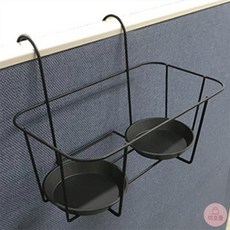 일룡상회 가로형 베란다 화분걸이 철제화분다이, 원형받침 - 2P용