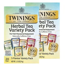 트와이닝 허브티 세트 버라이어티 팩 카페인 프리 티백, 2개, 20개입, 34g