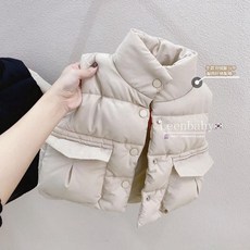 韓國女寶寶羽絨棉馬甲 加厚秋冬裝 小童男女童冬季馬夾 0-5歲