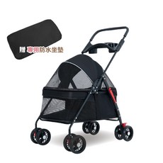 多功能秒收寵物推車 輕量化一鍵收合折疊推車 狗推車 貓推車 寵物外出推車, 1個, 經典黑