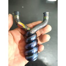鈦合金 麻花 烤藍 雕刻 底部銅隔片, 如圖所示, 1個