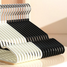 일상채움 휘어지지 않는 철제 논슬립 옷걸이 10p, 10개, 블랙