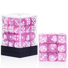 해외 Handan 24팩 16MM 6면 주사위 세트 반투명 색상 D6 게임 Yahtzee Bunco 또는 교육 수학을 위한 표준 휴대용 파우치 포함옐로우 미국매장정품+ 1723, 로즈 핑크 펄.