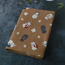 【招財貓】書衣 書套 可調式 布書衣 布書套 手工書衣, 1個