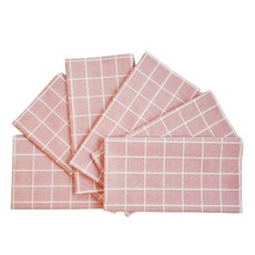 캐프마켓 일회용 격자 방수 테이블보 원형 사각 식탁보, 핑크, 4인(137 x 90 cm), 6개