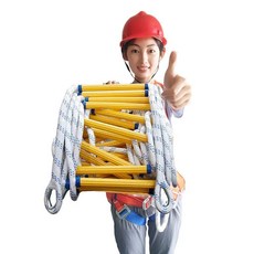 【熱銷】 软梯绳梯 消防 救援 逃生应急绳梯高空作业攀爬梯高楼逃生神器攀岩梯, 12米加强绳梯（送双钩+膨胀吊环）
