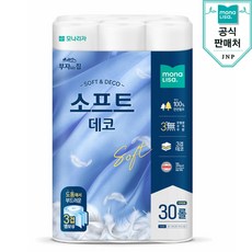 모나리자 부자되는집 프리미엄 천연펄프 고급화장지 3겹 소프트데코, 1개, 30롤, 30m