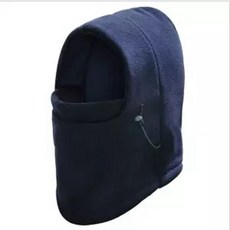防風頭套 冬季戶外騎行防風飛虎帽抓絨頭套CS帽子面罩加厚保暖滑雪帽口罩, 雙層抓絨帽(藏藍), 1個
