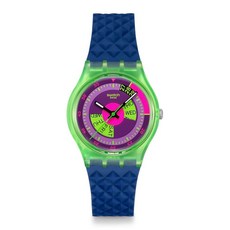 Swatch Gent Unisex Casual Watch Biosourced Green Quartz Water Resistant Swatch NEON SKYCHART