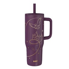 Zak Designs Sanrio Sutton 휴대용 여행용 텀블러 887.2ml(30온스) 스테인리스 스틸 진공 단열 실리콘 빨대 및 차가운 음료용 운반 손잡이 (헬로, 해리 포터