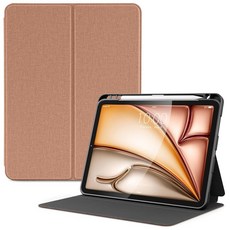 DTTO 아이패드 에어 11인치 케이스 M3/M2 (2025/2024) / 아이패드 에어 5세대/4세대 10.9인치(2022/2020)용 [미끄럼 방지 질감] 펜슬 홀더가 있, 로즈 골드, 1개
