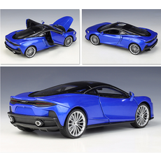 Zhijing 1:24 McLaren GT 스포츠카 다이 캐스팅 시뮬레이션 자동차 모델 컬렉션 선물 장난감 다이캐스트(파란색), 1개