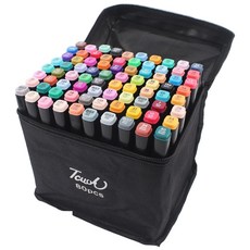 투데이리빙 80색 세트 듀얼 헤드 아트 마카 컬러 트윈 마카펜 드로잉 파이버 트윈펜 컬러링 드로잉펜, 1세트, R98460B(80색