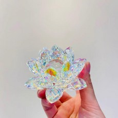 水晶蓮花擺件 炫彩多色 小燭臺 家居裝飾品, 一個裝