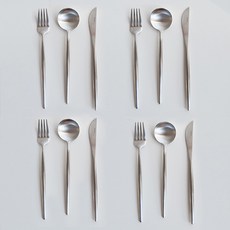 주닷 디저트 커트러리 4인세트, 스푼 4p + 포크 4p + 나이프 4p, 1개