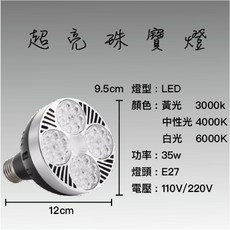 par30 珠寶燈 led射燈 cob光源, 1個, 白光
