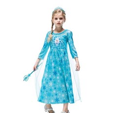 엘사눈꽃 긴팔드레스 할로윈의상 코스튬 여아 파티옷 ima+4039Vo