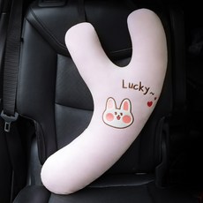 兒童汽車安全帶抱枕 舒適支撐, 粉兔 - 粉色