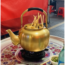 양은 주전자 레트로 막걸리주전자 캠핑 업소용 포장마차 감성 주전자오뎅탕 늘그대, 1개, 황색, 1L