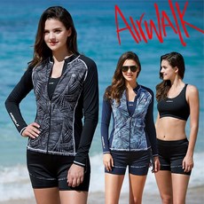 AIRWALK 女款長袖T恤短褲泳裝 YAWe0264 2件組