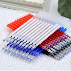 UNBAISER 열펜 고온 컬러펜슬 아이롱펜 재단용 자수펜 초크펜(100개입), 레드, 얇은펜