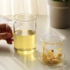 안젤라 내열유리 머그컵 + 차거름망 530ml, 1개, 투명