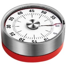 機械定時器 廚房不鏽鋼磁吸倒數計時鬧鐘, 中國紅, 1個