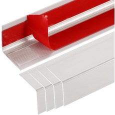 uxcell 2pcs 벽 모서리 보호대 35인치 x 1인치 필 앤 스틱 알루미늄 L자형 몰딩 트림 장식용 살구색, 35" x 0.8", Silver Gray, 5