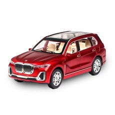 다이캐스트 금속 1:24 BMW X7 럭셔리 SUV 합금 풀백 모형 자동차 독일 비엠, 1개, 01_레드 1개, 01_레드