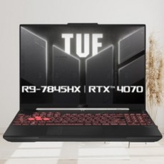 에이수스 2024 TUF 게이밍 A16 라이젠9 라이젠 7000 시리즈 지포스 RTX 4070, Mecha Gray, 2TB, 32GB, Free DOS, FA607PI-QT037