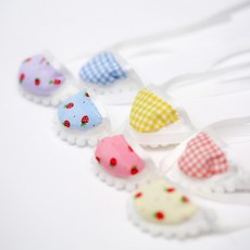 60mm 인형용 미니 턱받이, 블루체크, 1개