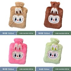 캐릭터 자수 보온 찜질팩 물주머니 라부부 색상랜덤, 1500ml 혼합 라부부 핫워터 찜질팩, 1개