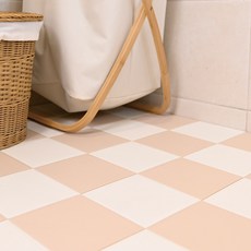 연필트리 30cm 체크 조립식 데크타일 바닥재 베란다 현관 마루 바닥, 베이지/화이트, 40개