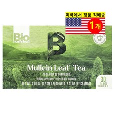 Bio Nutrition 호흡기 건강 관리 뮬린 잎차 허브 티 무카페 30개입 57g 1개
