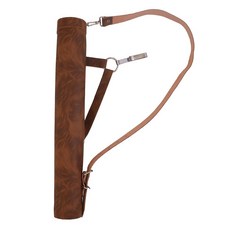 Generic 45.7cm(18인치) 사냥용 양궁 화살통 - 화살통을 위한 뒷면 및 측면 가죽 화살통 - 성인 및 전문가를 위한 조절 가능한 스트랩 브라운, Generic 45.7cm(18인치) 사냥용 양궁 화살