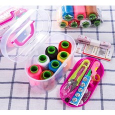 옷 단추 수선 실바늘 세트 반짇고리 반짓고리 반지고리, 1개