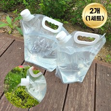 달래봄 캠핑 휴대용 물주머니 워터백 3L 5L, 1세트, 투명