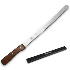 니켄 일본 명월도 빵칼 브레드나이프, 우드핸들(톱니칼날), 1개