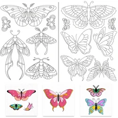 호환 40개 나비 수용성 패턴 손바느질 전사지 세탁 가능한, 04 2 Sheets-A
