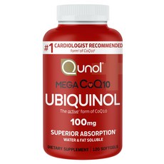 Qunol Mega 輔酶Q10 �還原型輔酶Q10 100毫克 軟膠囊, 1個, 120錠