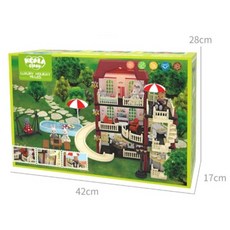 考拉小鎮豪華別墅款家家酒玩具屋，燈光場景模擬，兔子無尾熊角色扮演，兒童益智玩具, 1個, 彩盒+紙盒