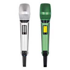차량노래방 무선마이크 Maclex 노래방 무대 공연 홈 KTV SKM9000 UHF 전문 무선 듀얼 마이크 시스템 2 채널, 24. White Green, 1개