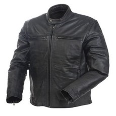 Mossi Cruiser 남성용 프리미엄 가죽 재킷 (블랙 사이즈 46)