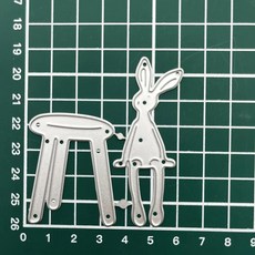 라운드 나무 배경과 토끼 금속 스텐실 종이 절단 카드 만들기 스크랩북 앨범 공예 장식, 1. A52