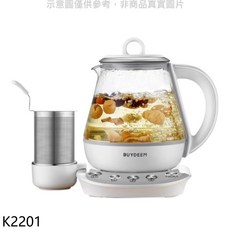 BUYDEEM K2201 玻璃養生壺 多功能電熱水壺 花茶壺 附茶漏, 圖片色, 1個, 1000ml